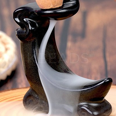 Moon Shape Ceramics Ornaments Backflow Incense Mini Incense Burner Decorative Gifts JX862A-1