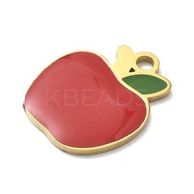 304 Stainless Steel Fruit Enamel Pendants STAS-G362-04G-13-1