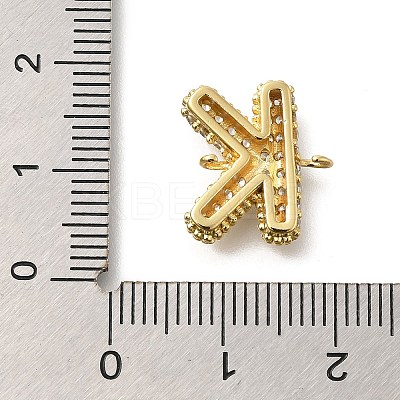 Brass Micro Pave Cubic Zirconia Letter Links KK-I717-04K-1