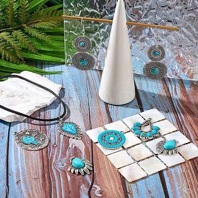 12Pcs 6 Styles Synthetic Turquoise Pendants FIND-SZ0005-73-1