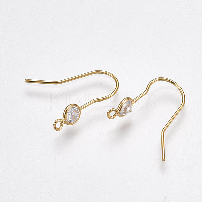 Brass Earring Hooks X-KK-T038-249G-1
