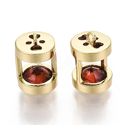 Brass Cubic Zirconia Charms LS-KK-S356-067B-NF-1