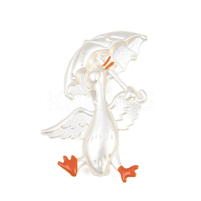 Duck Holding Umbrella Enamel Pins JEWB-B035-02MS-1