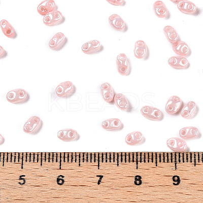 Opaque Colours Luster Glass Seed Beads SEED-T006-02G-1