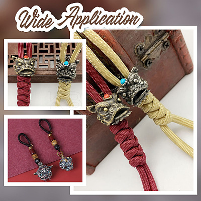 Outdoor EDC Tool Brass Parachute Rope European Beads KK-WH0081-44B-R-1
