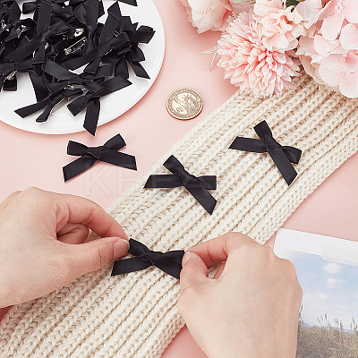 Bowknot Polyester Pins JEWB-WH0010-89B-1