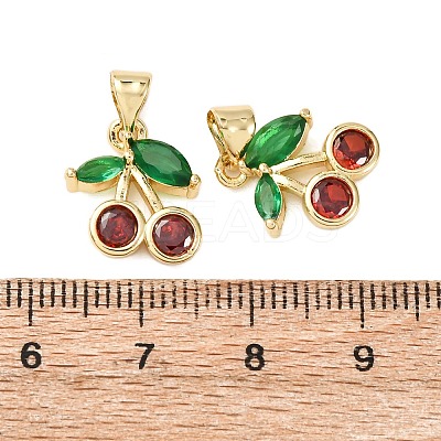 Brass Micro Pave Cubic Zirconia Charms KK-K408-53G-01-1