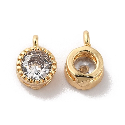 Brass with Clear Glass Pendants KK-G465-40G-1