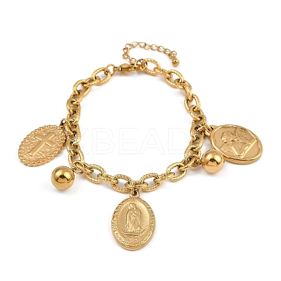 304 Stainless Steel Charm Bracelets Bracelets for Women BJEW-A046-01G-1