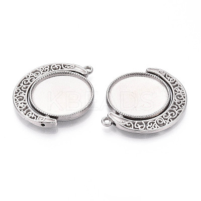 Non-Tarnish 304 Stainless Steel Rotatable Pendant Cabochon Settings X-STAS-N114-01P-1