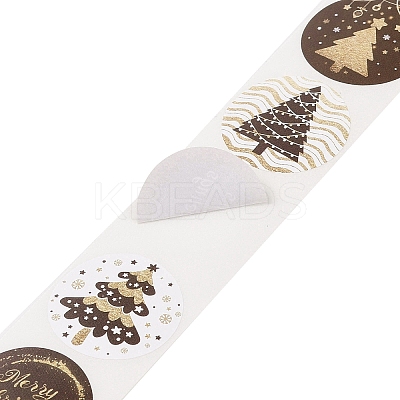500Pcs Christmas Theme Round Stickers LS-AJEW-S090-04F-1