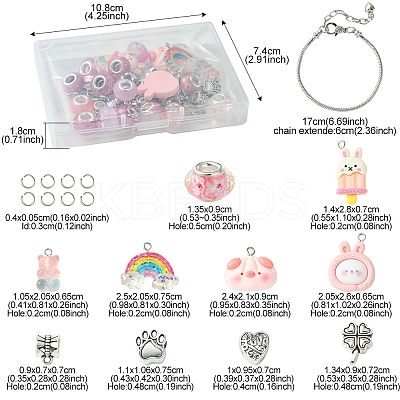 DIY Cartoon Resin & Alloy European Beads Bracelets Making Kits DIY-FS0007-21-1