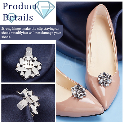2Pcs Platinum Alloy Shoe Buckle Clips ALRI-FG0001-04A-1
