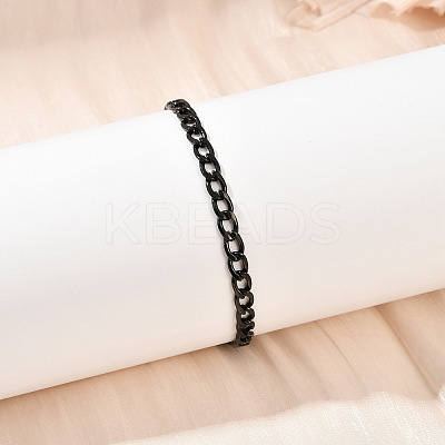 5MM 201 Stainless Steel Curb Chain Bracelets for Women BJEW-B143-05EB-1