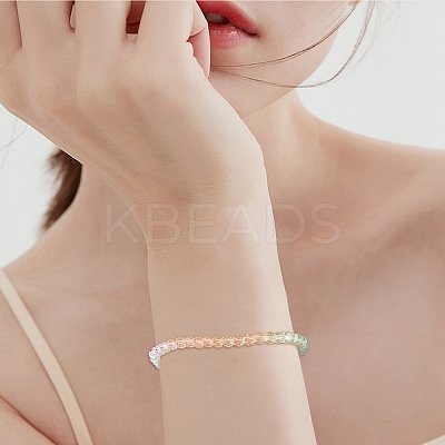 10 Strands Transparent Gradient Color Glass Beads Strands GLAA-CJ0002-09B-1