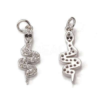 Brass Micro Pave Cubic Zirconia Pendants KK-E068-VB311-1
