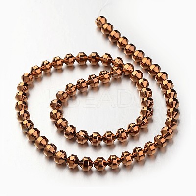 Electroplate Non-magnetic Synthetic Hematite Bead Strands G-F300-31A-08-1