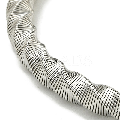 Non-Tarnish Adjustable 304 Stainless Steel Twist Spring Wire Bracelets BJEW-H617-14P-1