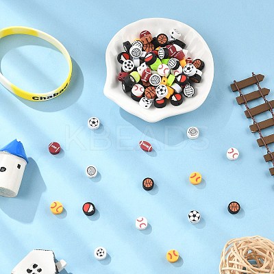 100Pcs Handmade Polymer Clay Beads CLAY-FP0001-10-1