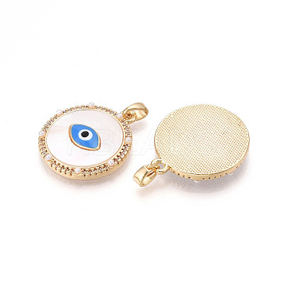 Brass Micro Pave Cubic Zirconia Pendants KK-N258-05G-1
