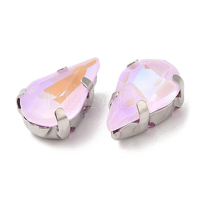 Mocha Fluorescent(MI) Teardrop Sew on Rhinestone GGLA-M006-01A-P01-1
