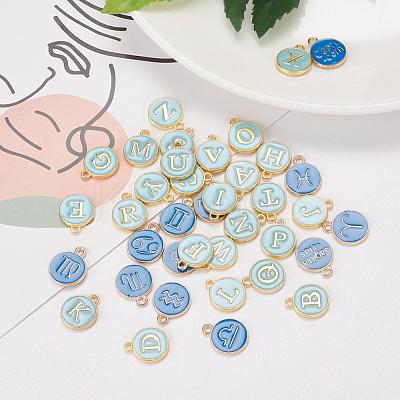 2 Sets 2 Styles Golden Plated Alloy Enamel Charms ENAM-YW0001-28C-1