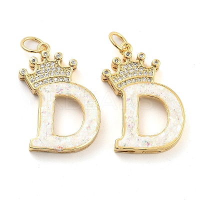 Brass Micro Pave Clear Cubic Zirconia Pendants KK-G498-01D-02-1
