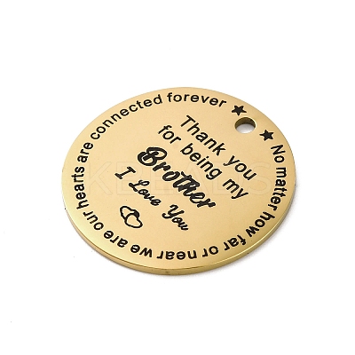 201 Stainless Steel Pendants STAS-R002-01G-12-1