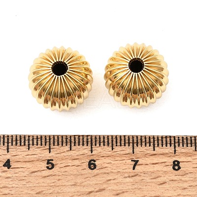 Brass Corrugated Beads KK-A296-01B-G-1