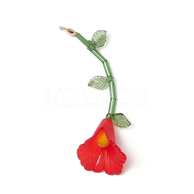Flower Acrylic Big Pendants PALLOY-TA00239-1