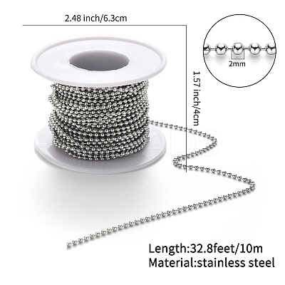 304 Stainless Steel Ball Chains and Ball Chain Connectors Set CHS-YW0001-01B-1