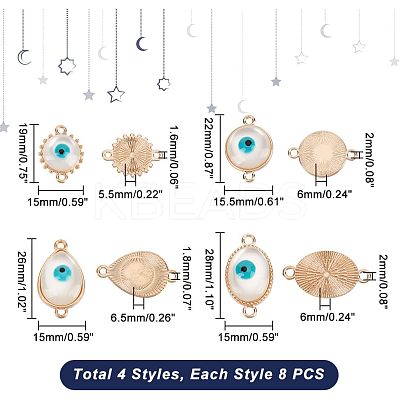 24Pcs 6 Colors Enamel Pendants KK-NB0001-37-1