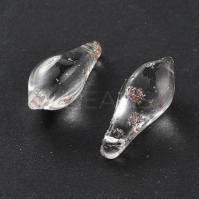 Handmade Gold Sand Lampwork Beads LAMP-M024-01G-1
