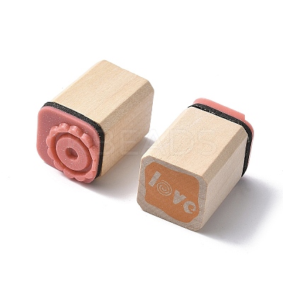 Wooden Rubber Stamps Sets AJEW-XCP0003-04-1