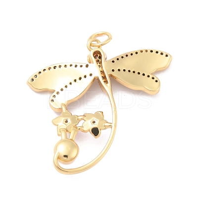 Eco-Friendly Brass Micro Pave Cubic Zirconia with Enamel Pendants KK-K268-29G-1