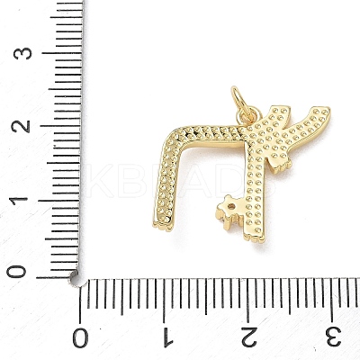 Brass Micro Pave Clear Cubic Zirconia Pendants KK-CBA56EF-06G-1