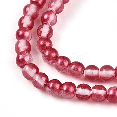 Baking Paint Transparent Glass Beads Strands DGLA-N011-4mm-06-1