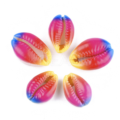 Printed Cowrie Shell Beads SSHEL-T007-14D-1
