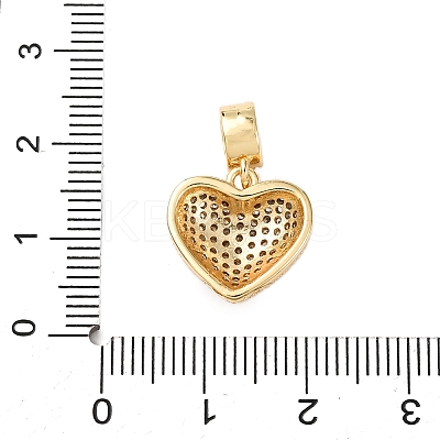 Brass Micro Pave Cubic Zirconia European Dangle Charms KK-K408-55G-1