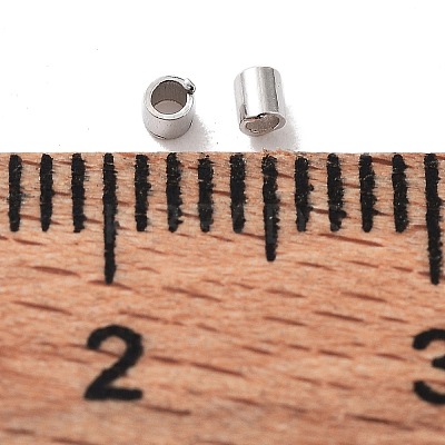 Anti-Tarnish Rhodium Plated 925 Sterling Silver Spacer Tube Beads STER-Z006-01B-P-1