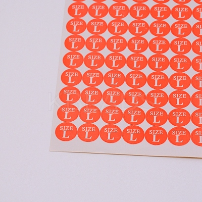 Size L Clothing Size Round Sticker Labels DIY-WH0209-86A-1