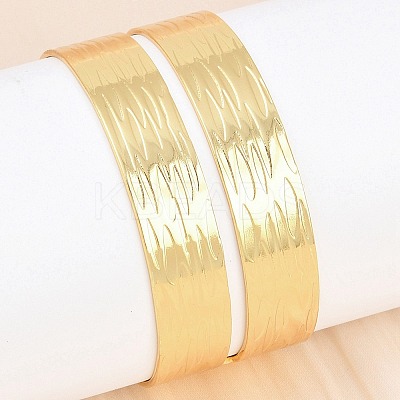 304 Stainless Steel Cuff Bangles for Women BJEW-P363-11G-1