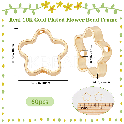 60Pcs Rack Plating Alloy Bead Frames FIND-BBC0002-34-1