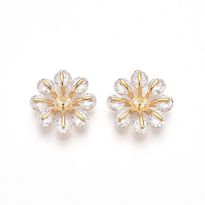 Brass Micro Pave Cubic Zirconia Pendants ZIRC-T016-20-1