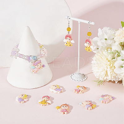 30Pcs 5 Style Opaque Resin Pendants RESI-SC0002-46-1