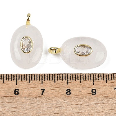 Natural Quartz Crystal & Cubic Zirconia Pendants G-Z076-01G-14-1