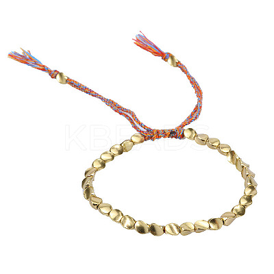 Minimalist Brass Twist Bead Braided Bead Bracelets FS-WG305E2-01-1