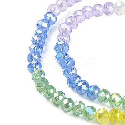 Transparent Electroplate Glass Beads Strands GLAA-YW0002-F01-1