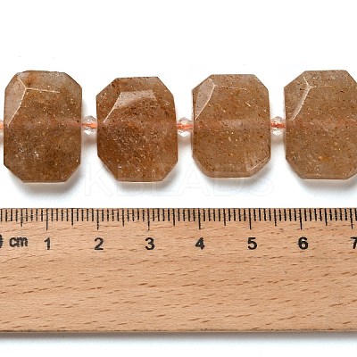 Natural Gold Strawberry Quartz Beads Strands G-H078-B15-01-1