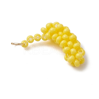 Glass Seed Beaded Banana Pendants PALLOY-MZ00464-1